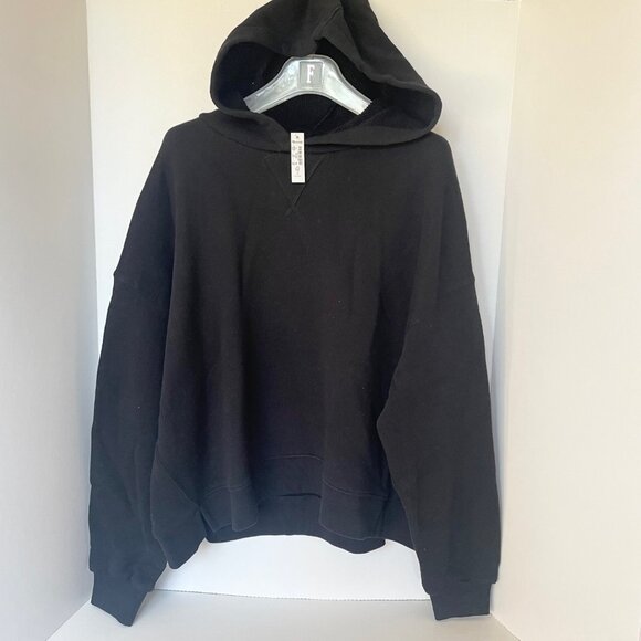 Madewell MWL Airyterry Hoodie Womens 1X Black Cotton Sweatshirt - Picture 2 of 9